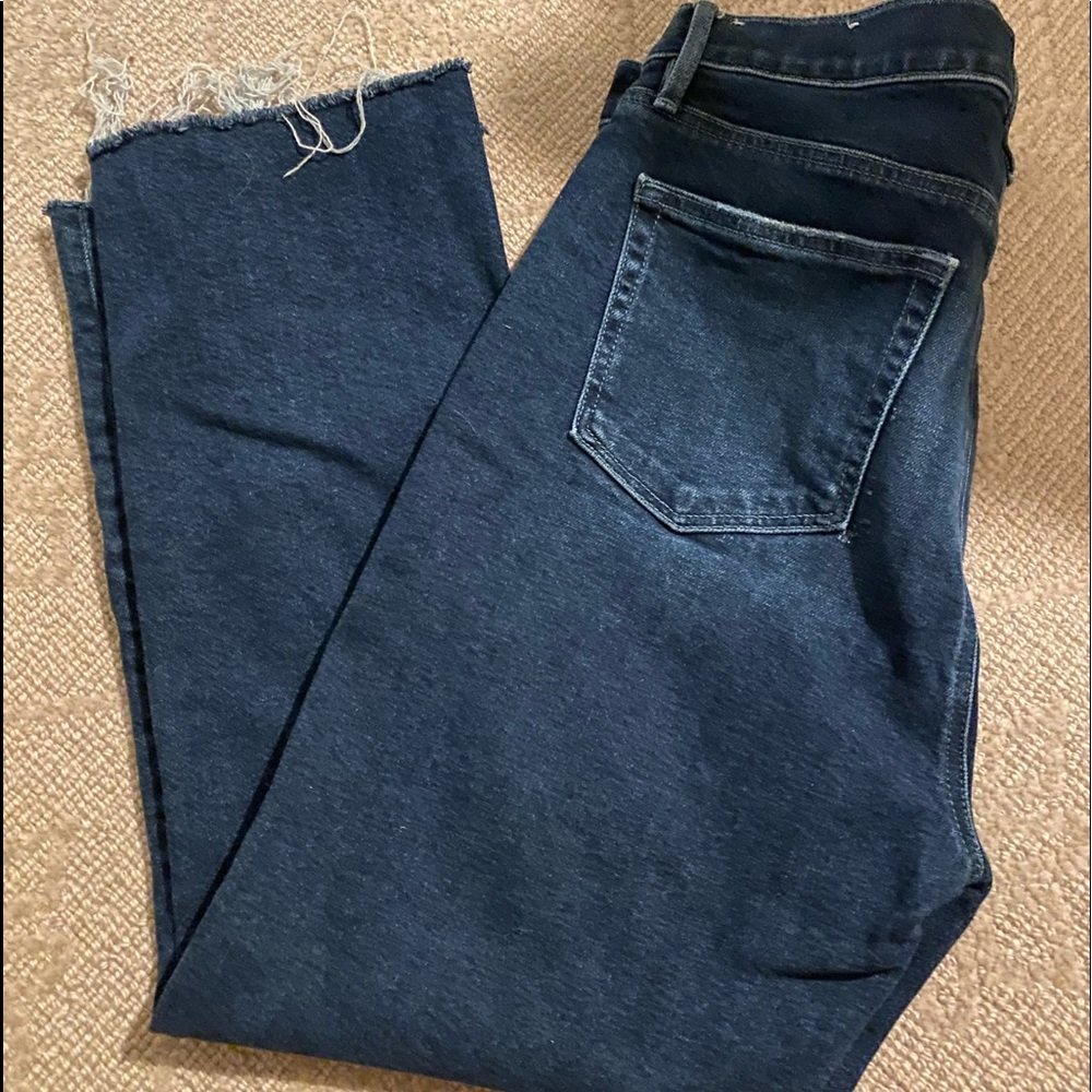 Loft frayed flare hem denim